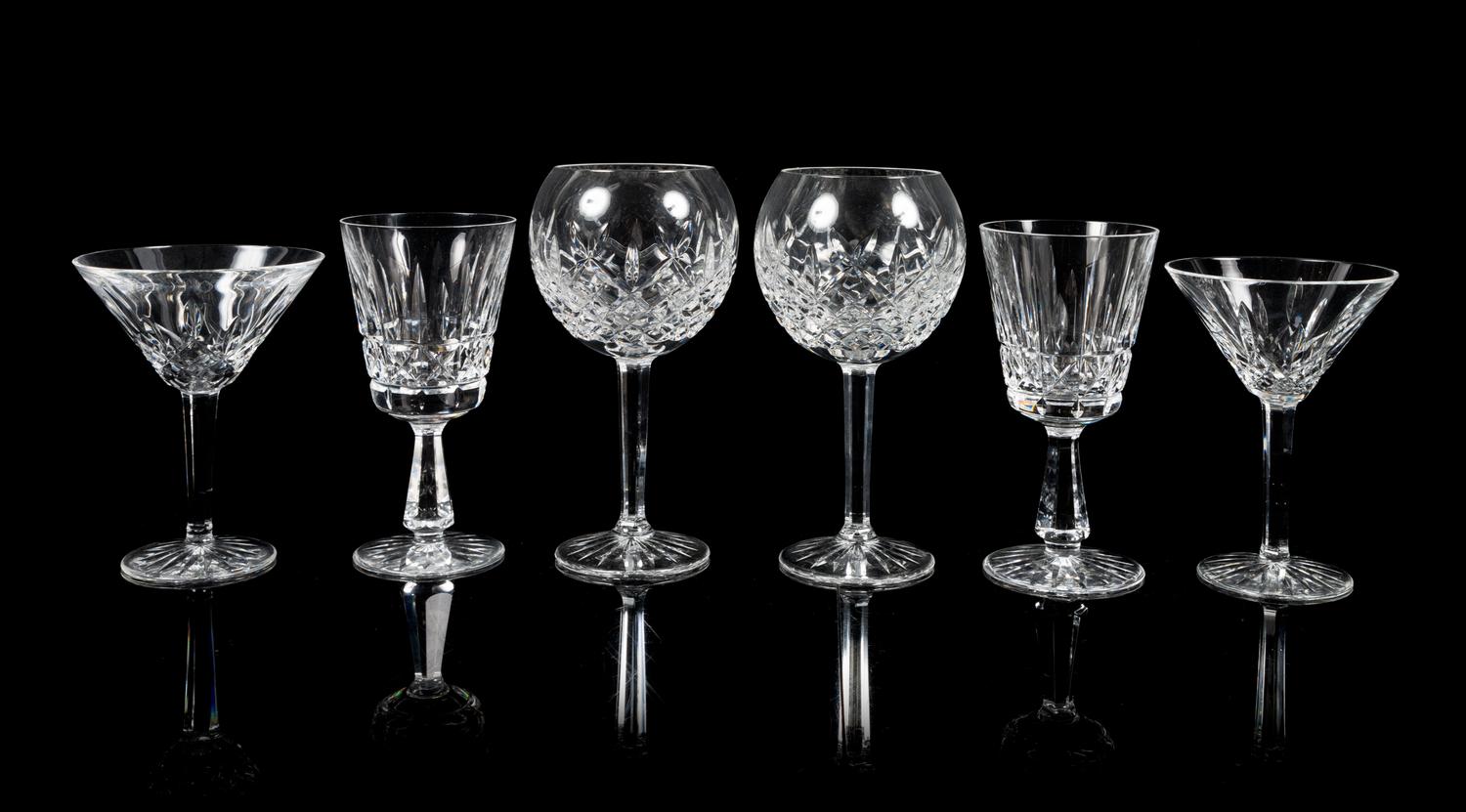 Waterford, a Lismore pattern partial stemware set; 89 pieces total in twelve sizes