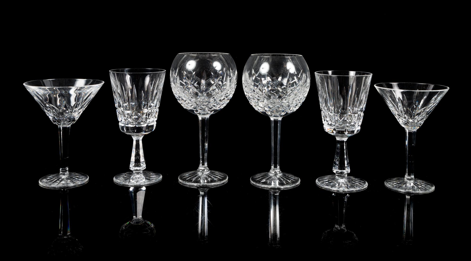 Waterford, a Lismore pattern partial stemware set; 89 pieces total in twelve sizes