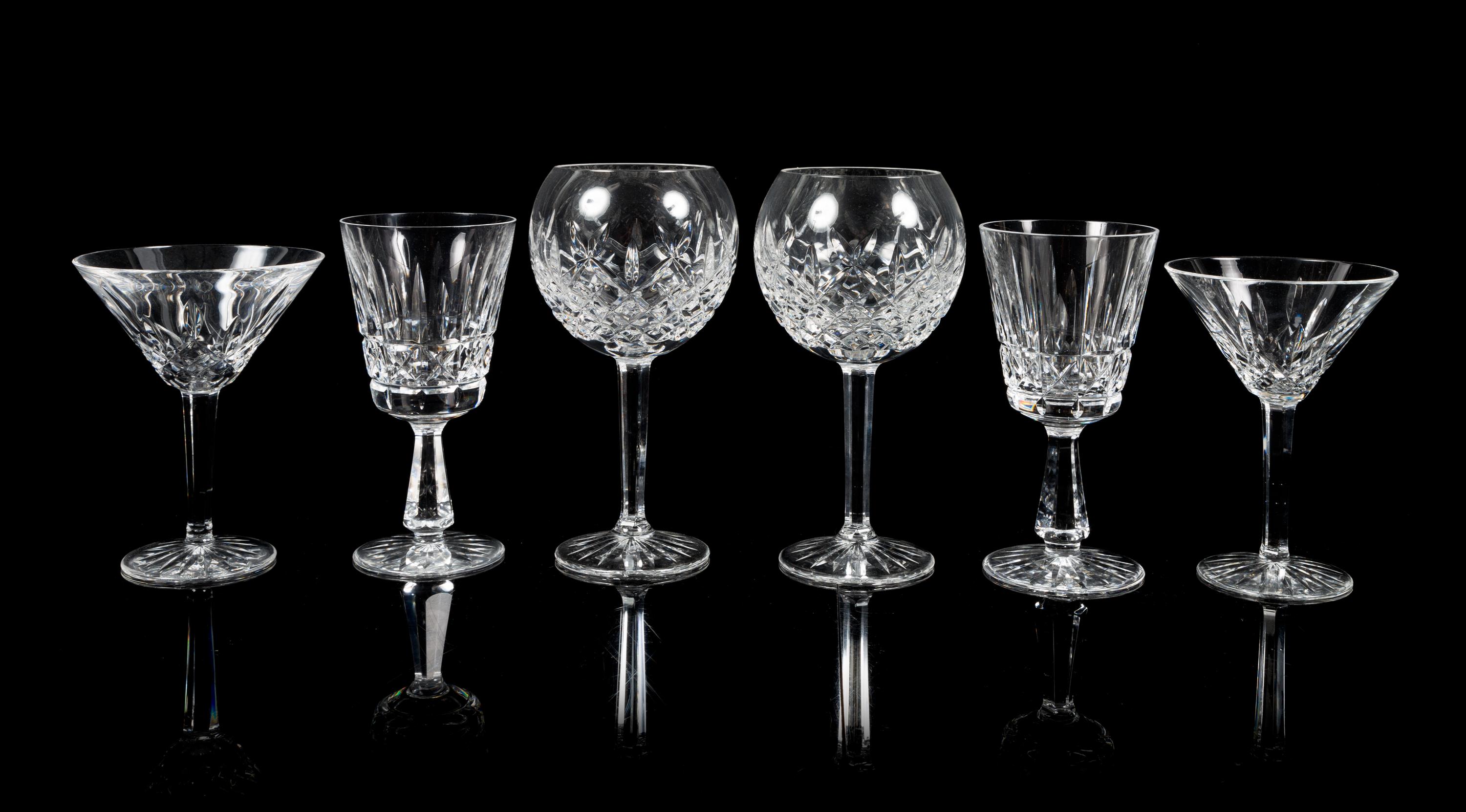 Waterford, a Lismore pattern partial stemware set; 89 pieces total in twelve sizes