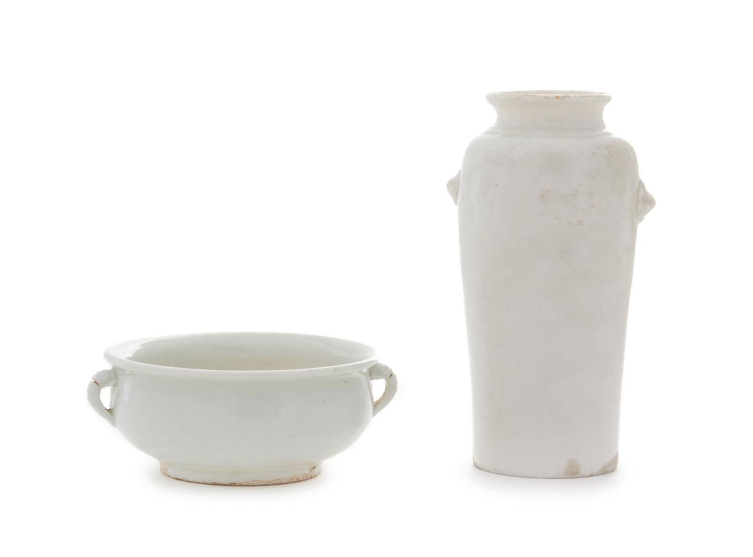 Two Blanc-de-Chine Porcelain Articles — QING DYNASTY