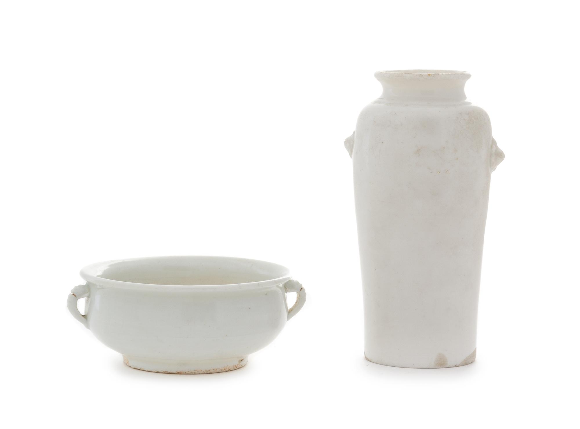 Two Blanc-de-Chine Porcelain Articles — QING DYNASTY