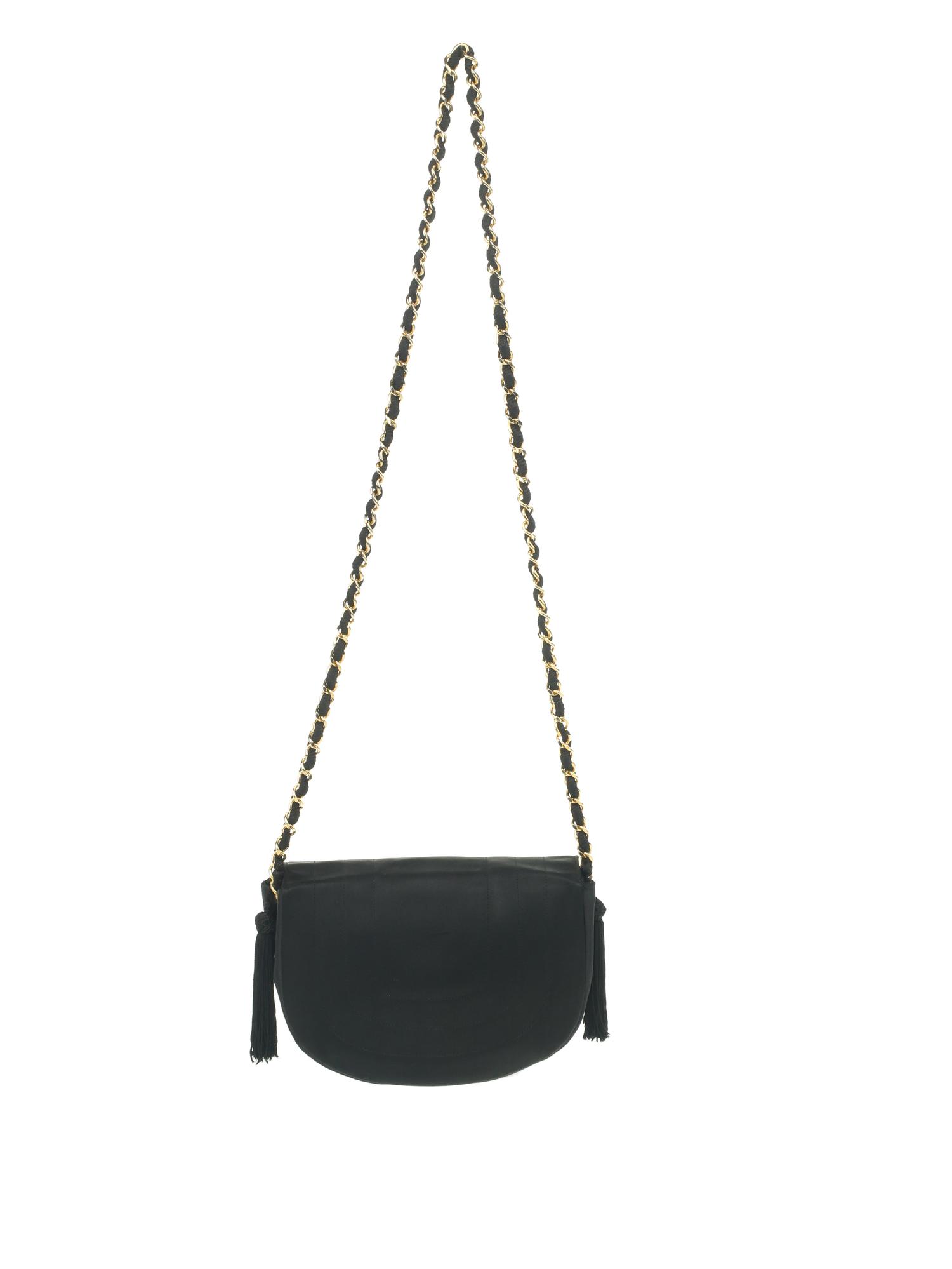 Chanel Black Silk Rounded Flap Bag