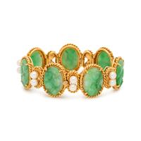 JADE AND CULTURED PEARL BRACELET