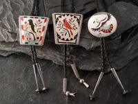Group of Mosaic Inlay Bolo Ties