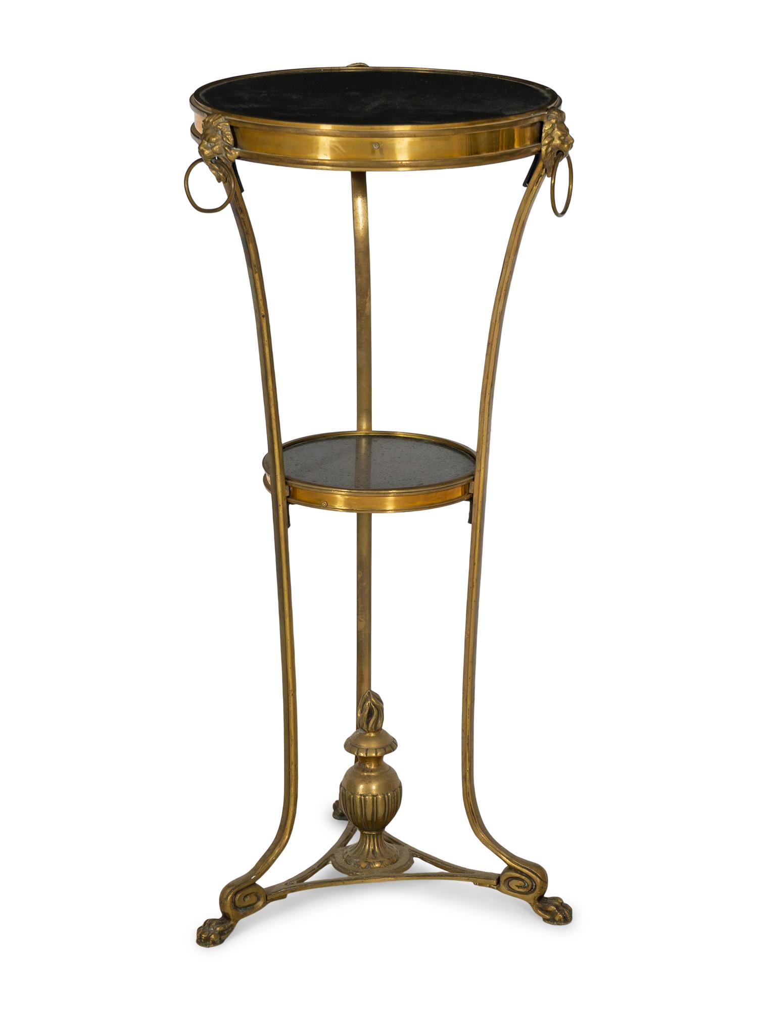 An Empire Style Brass Mounted Gueridon Table