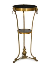 An Empire Style Brass Mounted Gueridon Table