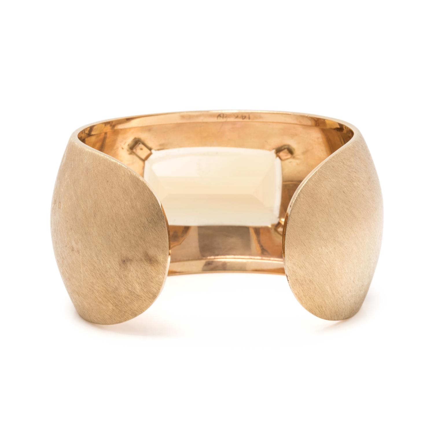 YELLOW GOLD AND CITRINE CUFF BRACELET