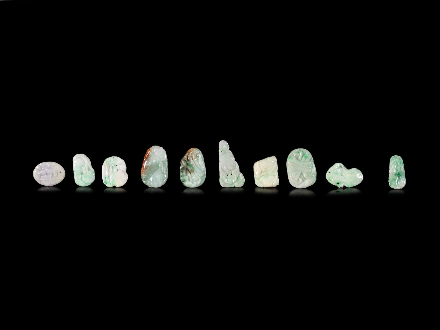 Twenty Chinese Jadeite Pendants