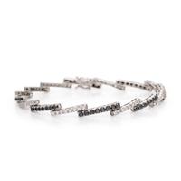 Diamond, Black Diamond, and White Gold Bracelet