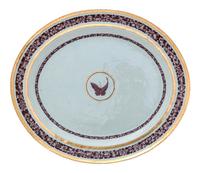An English Lowestoft Porcelain Oval Platter Length 16 3/4 inches. — 19TH CENTURY