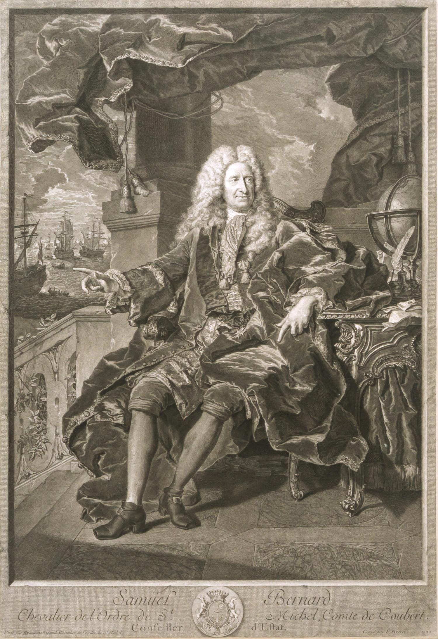 After Hyacinth Rigaud, (French, 1697-1739), Samual Bernard, chevalier de l'ordre de St. Michel, comte de Coubert **CONSIGNOR WILL BE MA