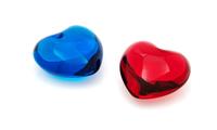 Two Baccarat Hearts Length of longest 3 inches.