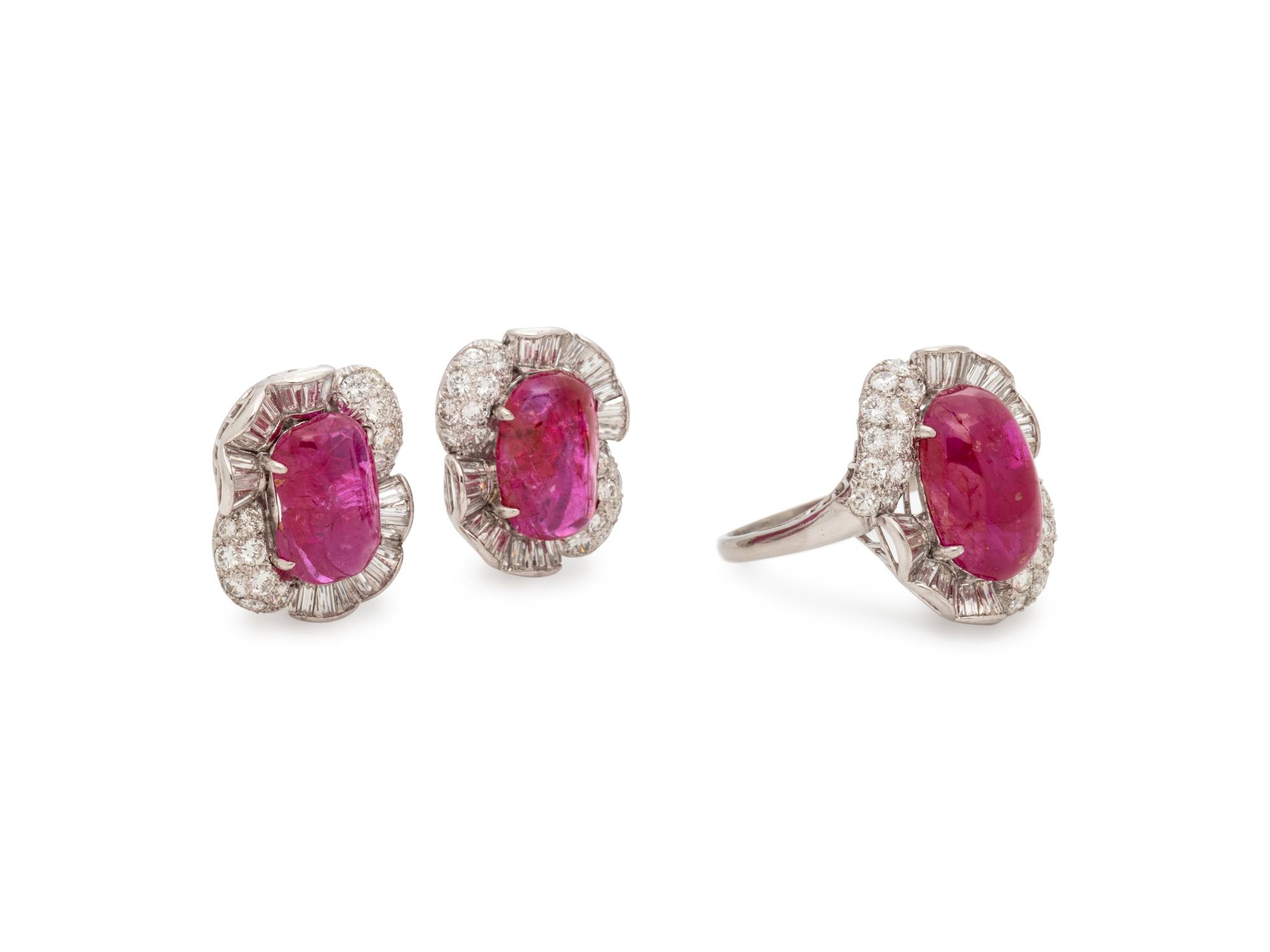 RUBY AND DIAMOND SET