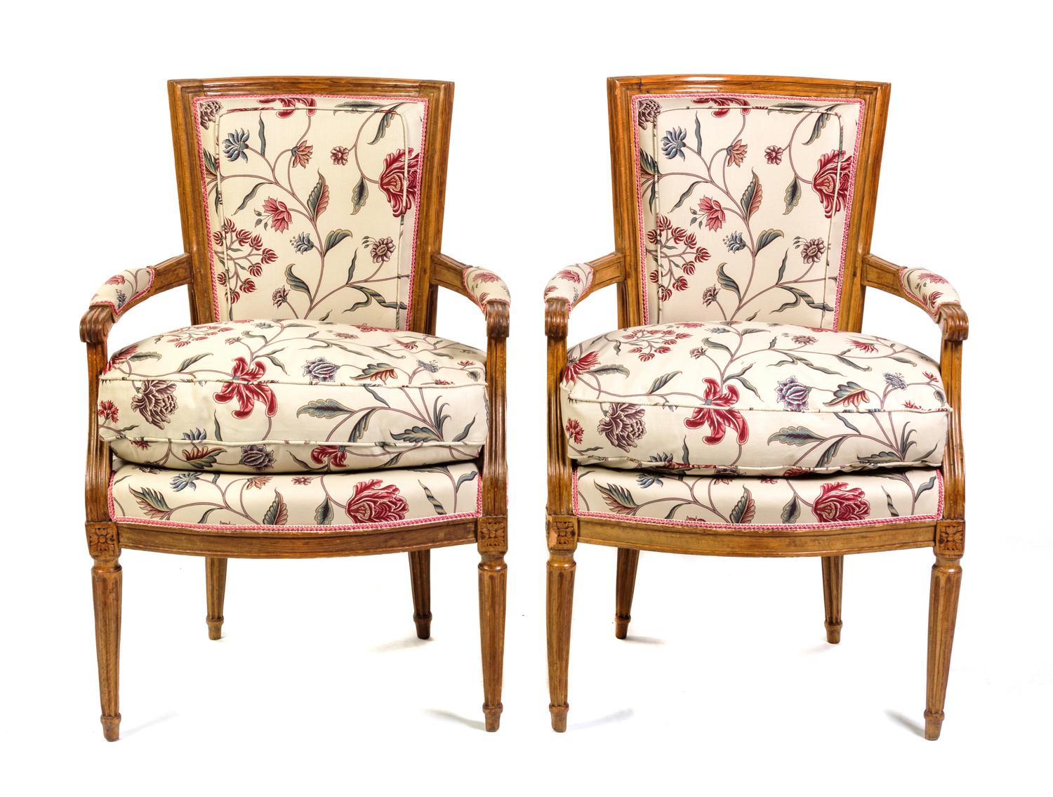 A Pair of Louis XVI Style Fauteuils — 19TH CENTURY