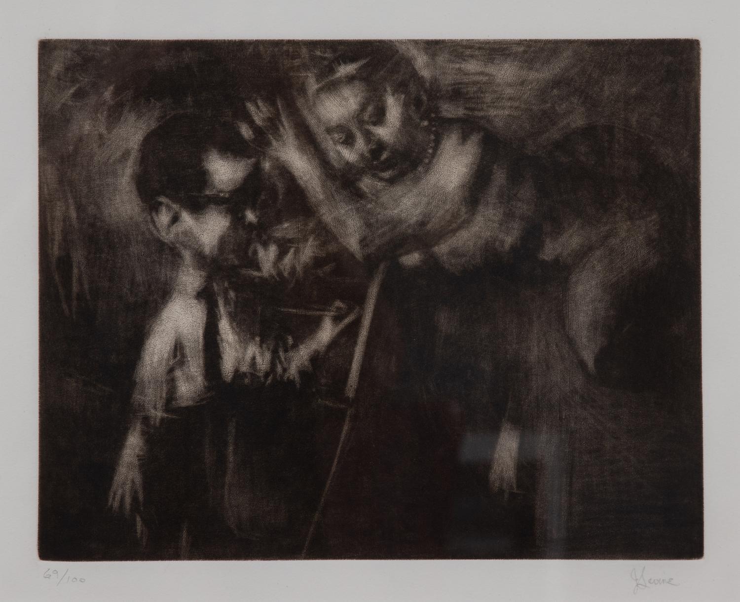 Jack Levine, (American, 1915-2010) — Self Portrait with Muse