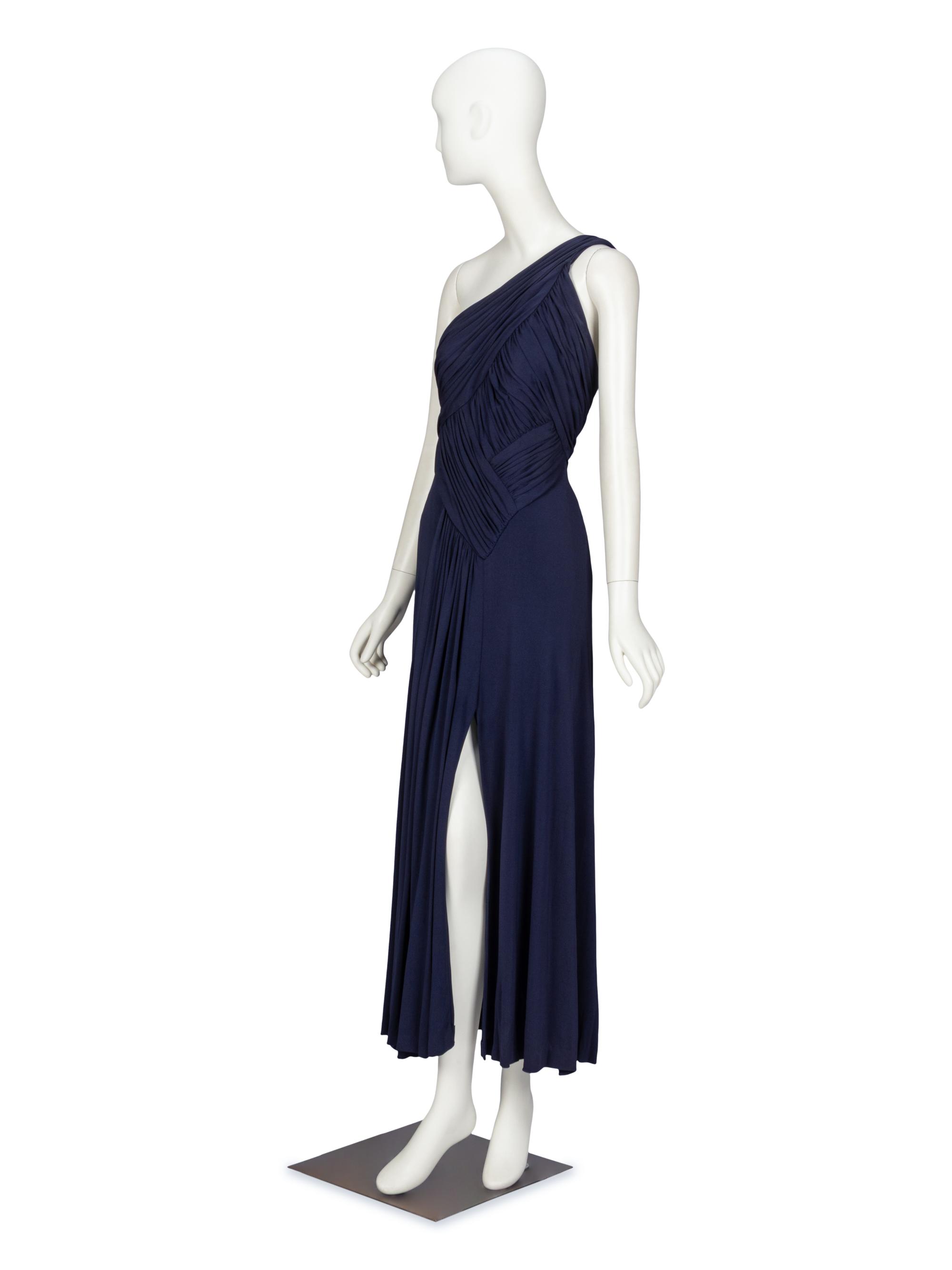 Scaasi, Navy Pleated Dress