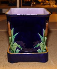 A Majolica Jardiniere. Height 8 1/4 inches overall.