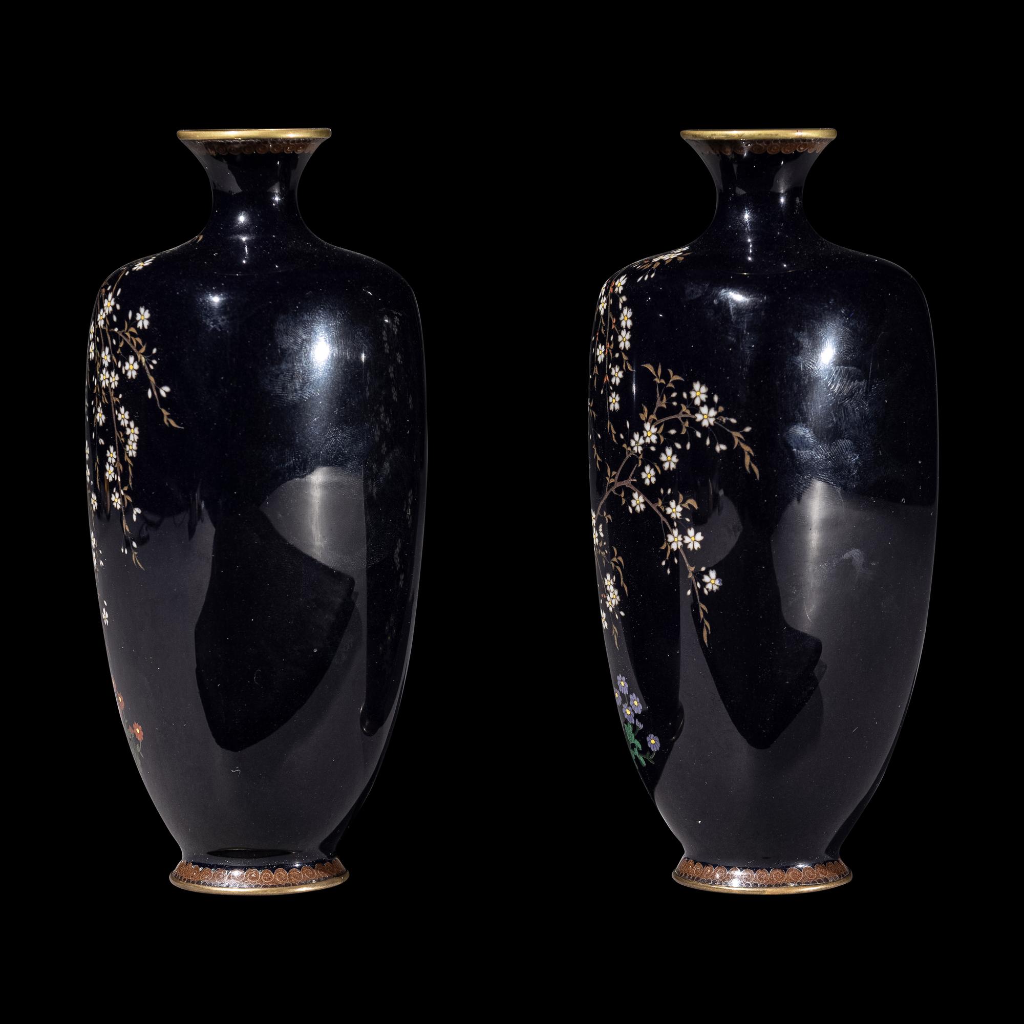 A Pair of Japanese Cloisonn é Vases