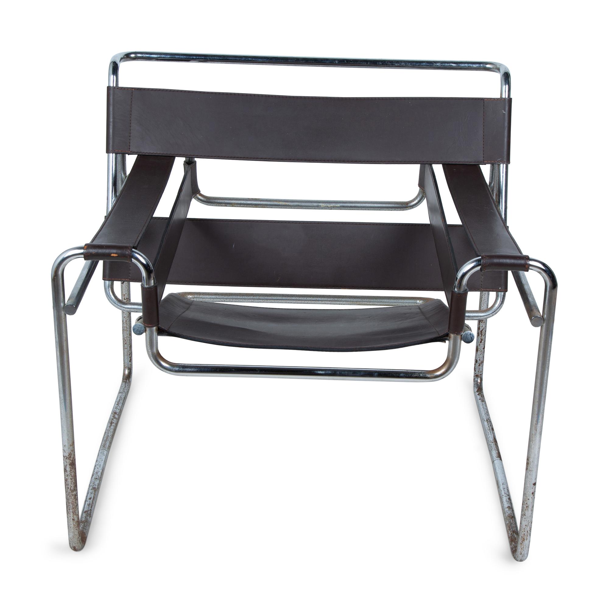 A Marcel Breuer Chrome and Leather Chair — 20TH CENTURY