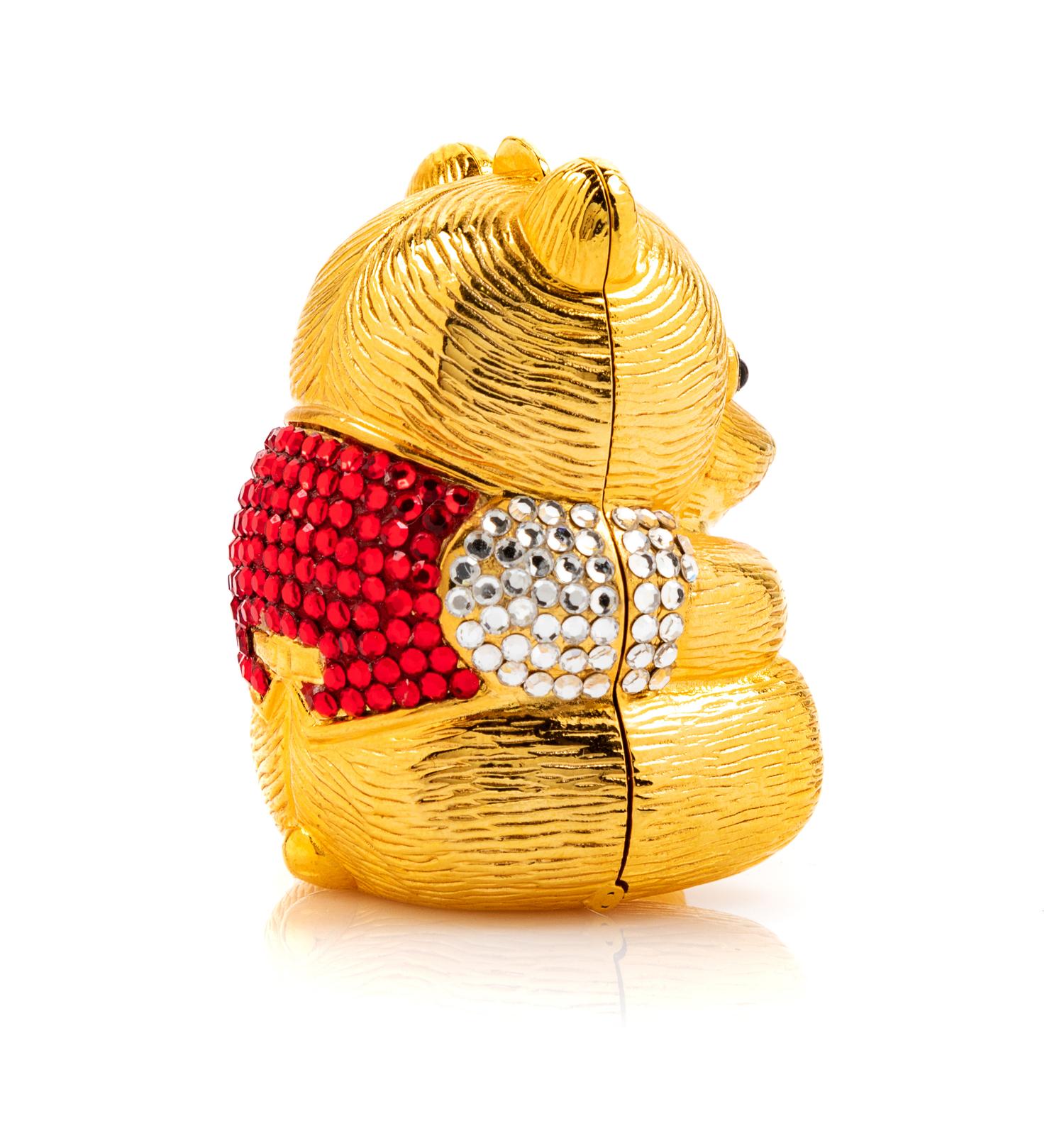 Judith Leiber Goldtone Bear Pill Box