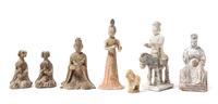 Seven Pottery Figures