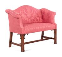 A George III Style Diminutive Camelback Settee