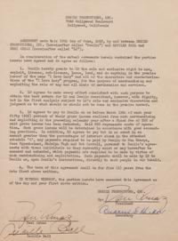 [Entertainment] Ball, Lucille, and Desi Arnaz. Typed Contract, signed