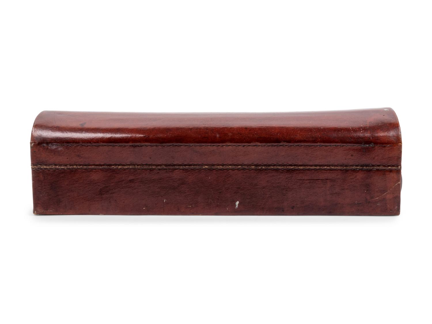 Two Chinese Leather Veneered Scroll Boxes
