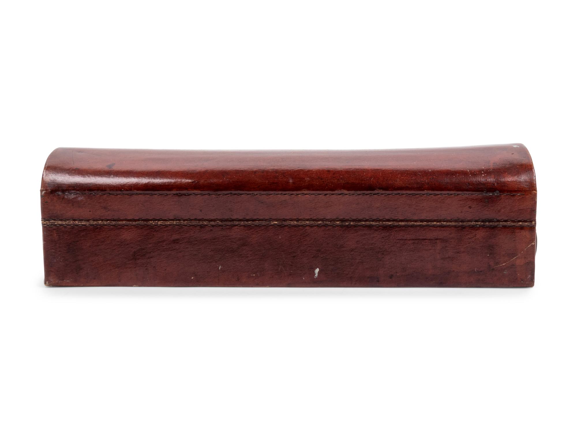 Two Chinese Leather Veneered Scroll Boxes
