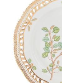 A Set of Six Royal Copenhagen Flora Danica Reticulated Porcelain Luncheon Plates