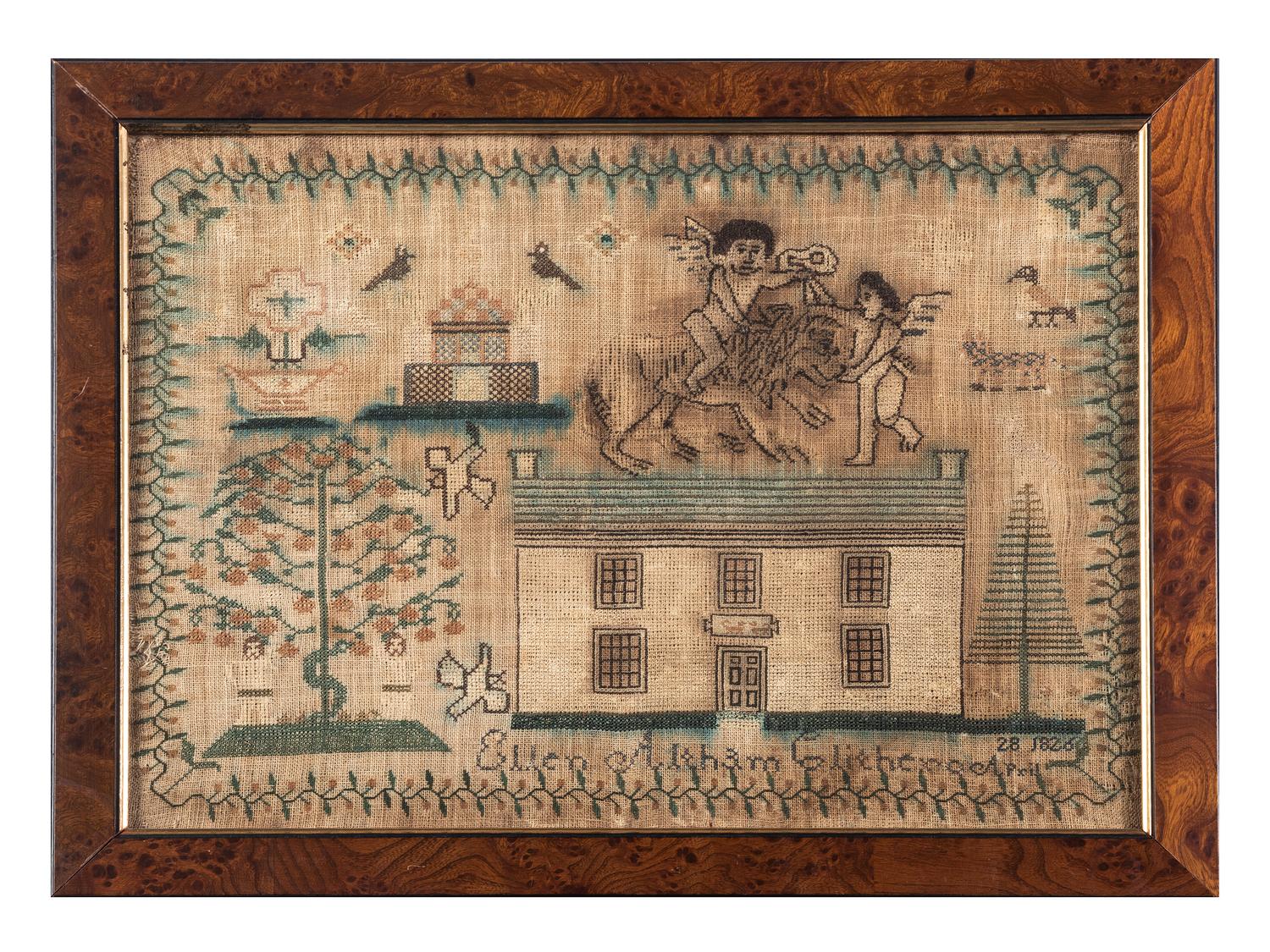 An English Embroidered Needlework Sampler