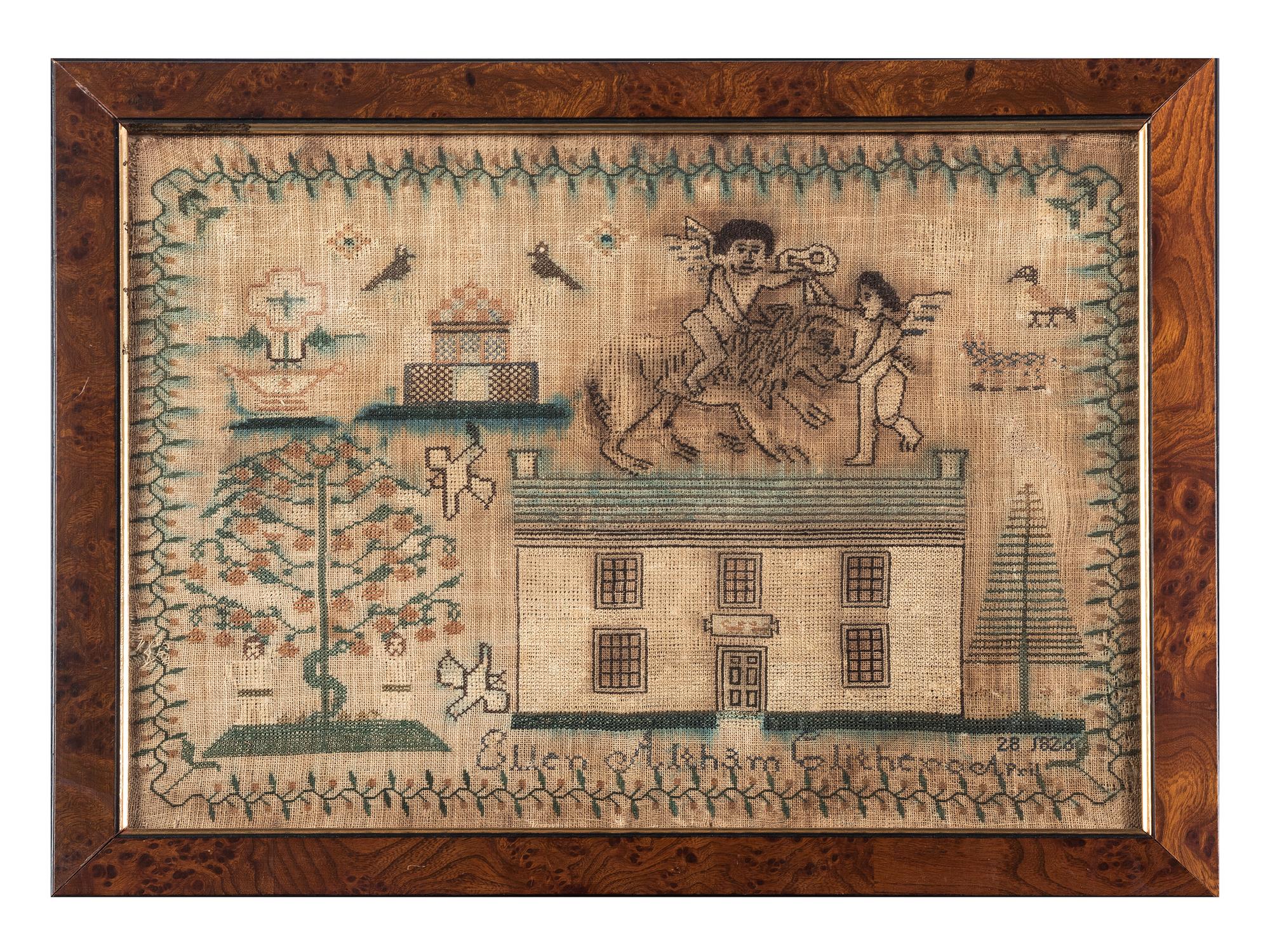 An English Embroidered Needlework Sampler