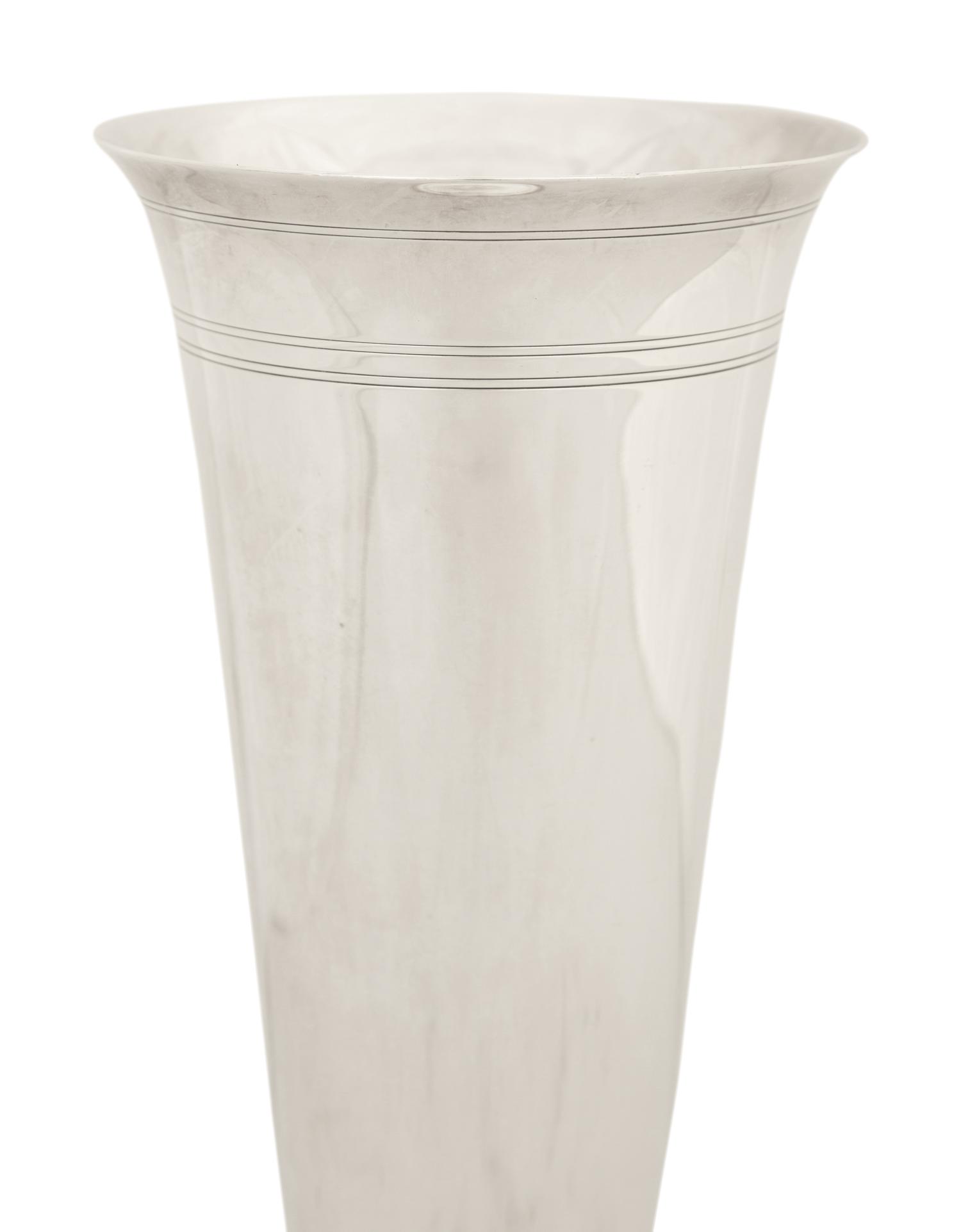 A Tiffany and Co. Silver Trumpet Vase