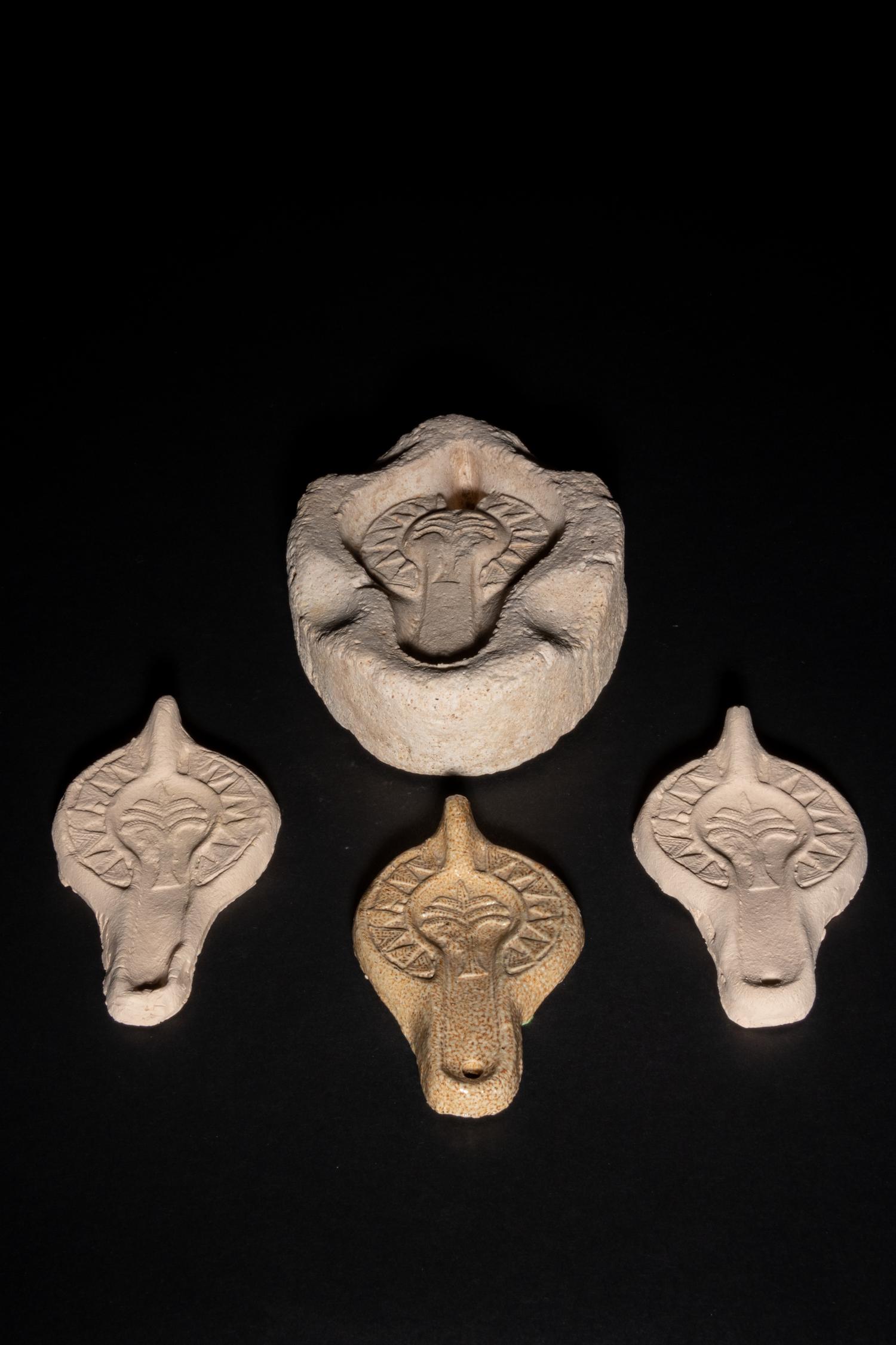 A Roman Gypsum Oil Lamp Mold with a Palm Tree