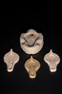 A Roman Gypsum Oil Lamp Mold with a Palm Tree