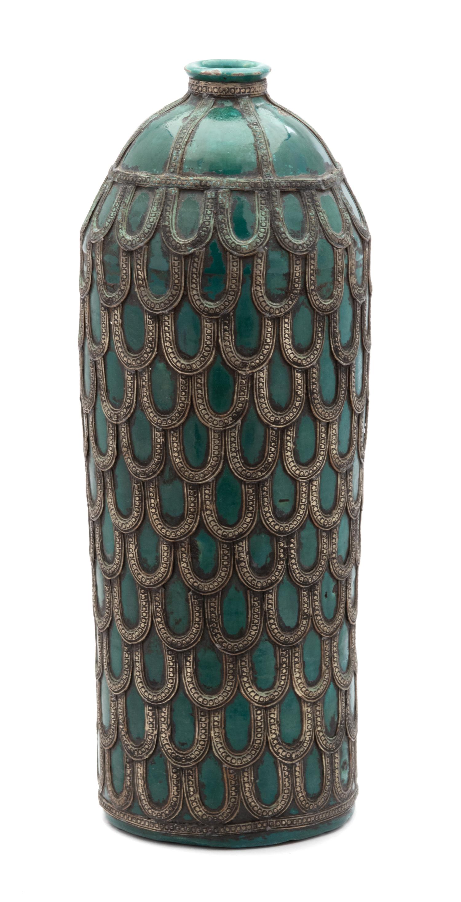 Two Moroccan Vases Height of each 20 1/2 inches.