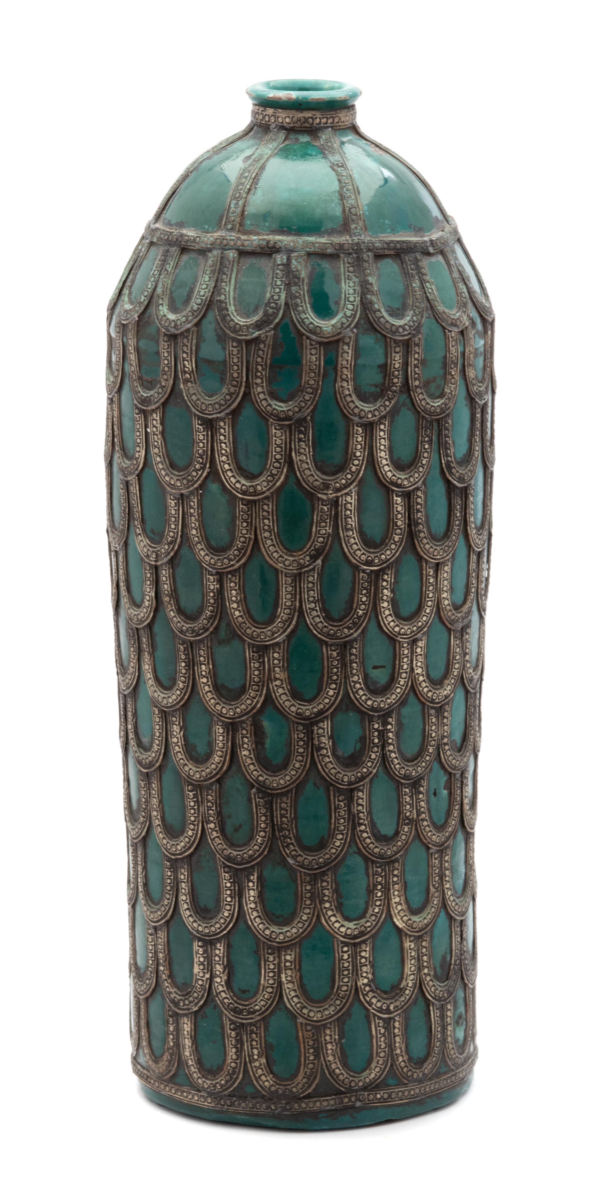 Two Moroccan Vases Height of each 20 1/2 inches.