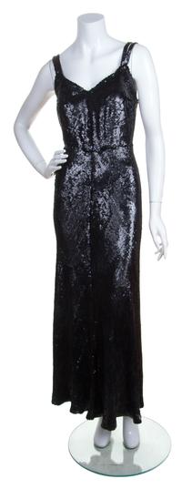 A Chanel Black Sequin Bias-Cut Evening Gown,