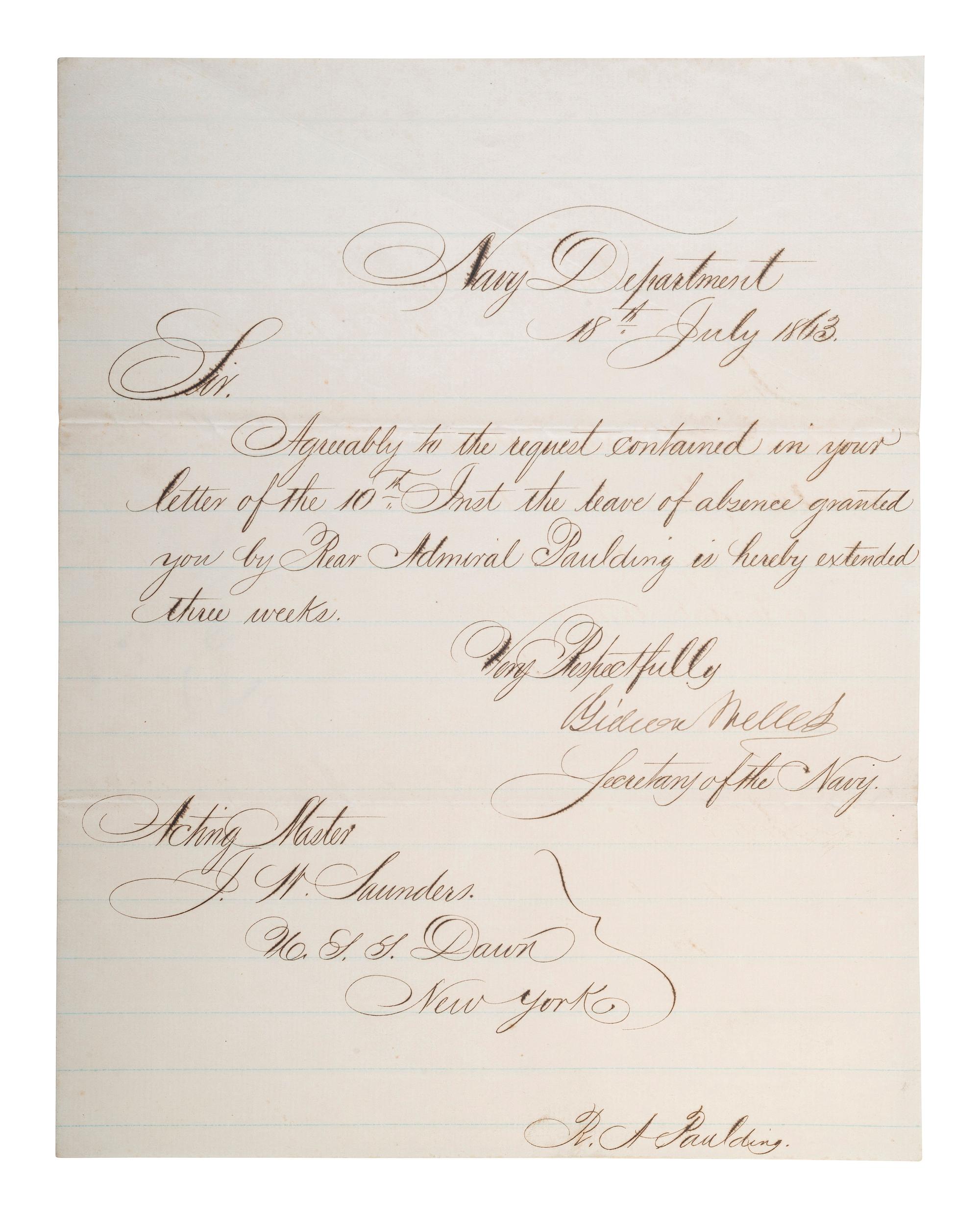 [CIVIL WAR - NAVY]. A group of documents related to the South Atlantic Blockading Squadron with South Carolina interest, including:
