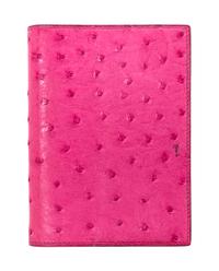 An Hermes Fuschia Ostrich Leather GM Agenda, 3.5" x 5".
