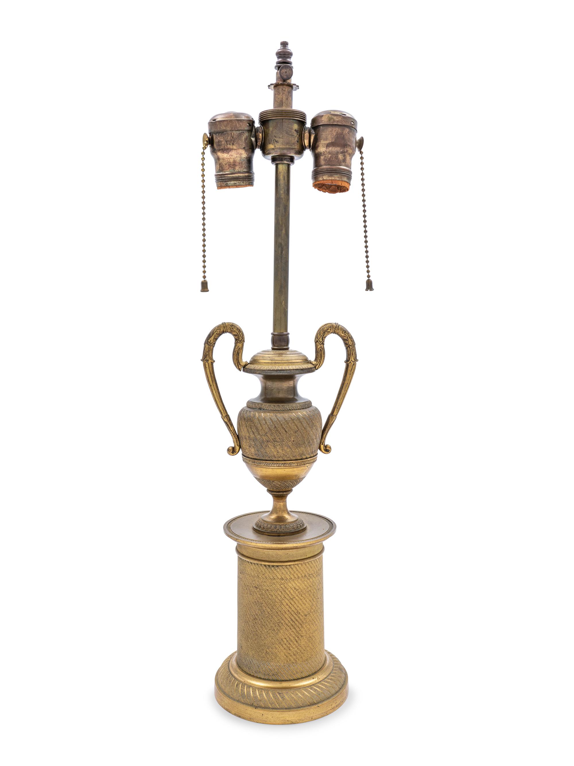 An Empire Style Gilt Bronze Urn-Form Lamp