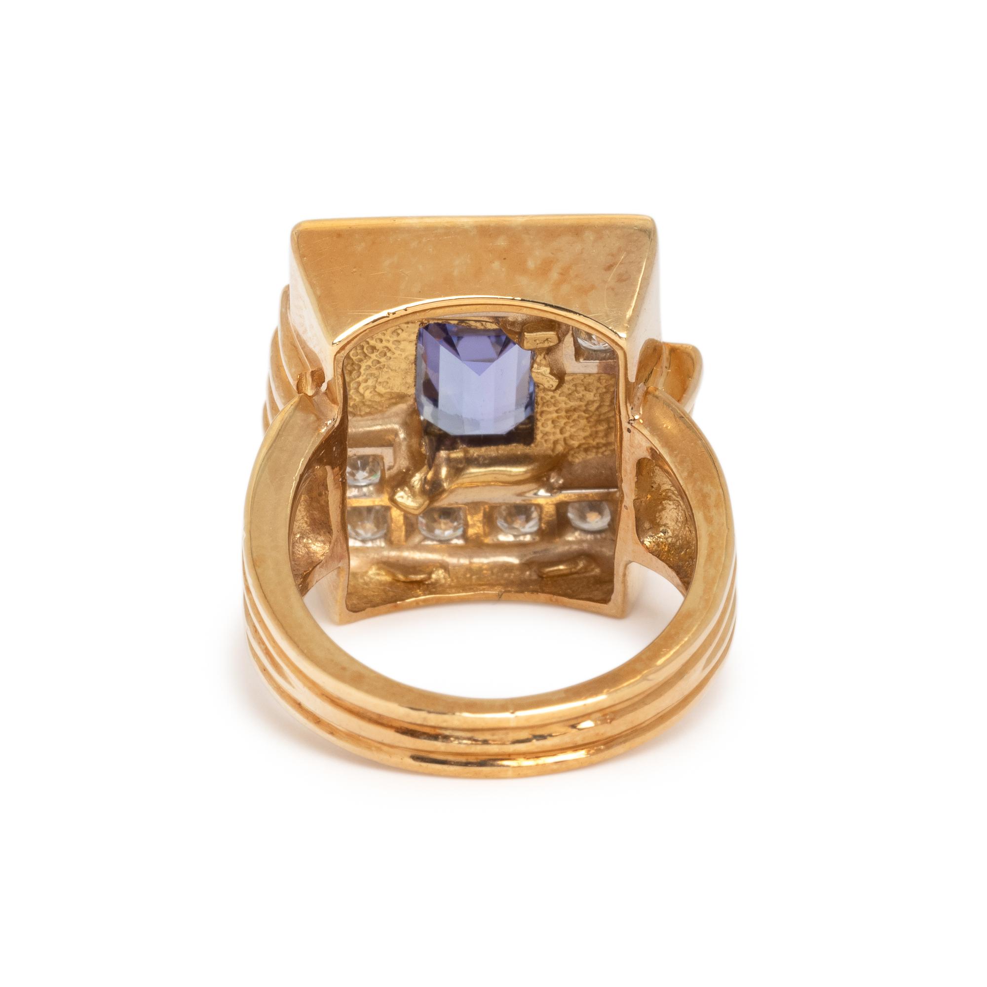 TANZANITE AND DIAMOND RING