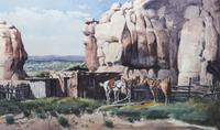 James Erwin Boren, (American, 1921-1990), Lazy Day Near Acoma, 1973