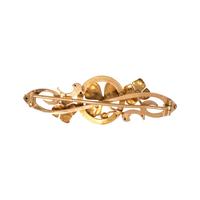 ART NOUVEAU, YELLOW GOLD AND MULTIGEM FLOWER BROOCH