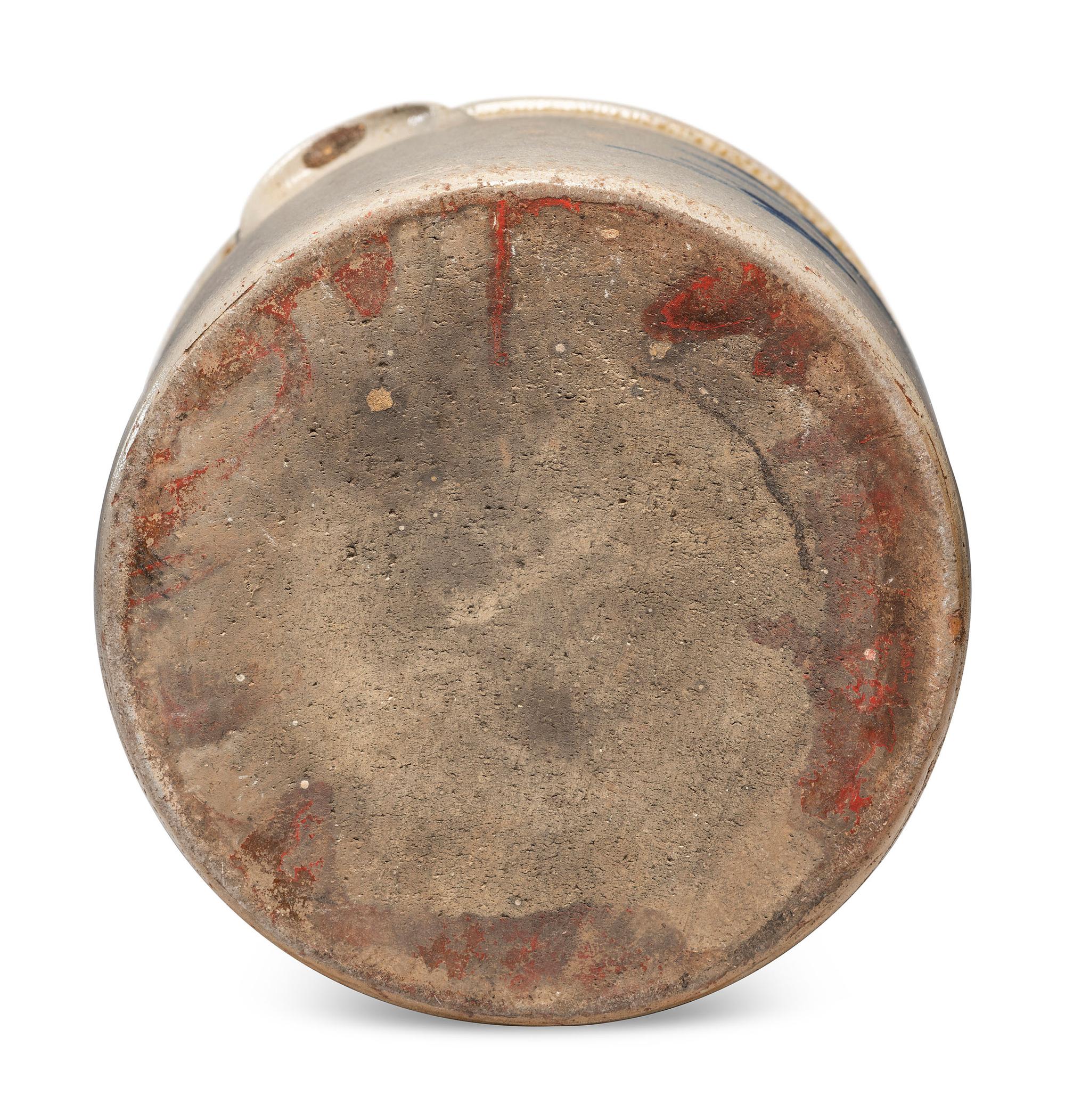 A William Rowley Four-Gallon Cobalt Decorated Crock