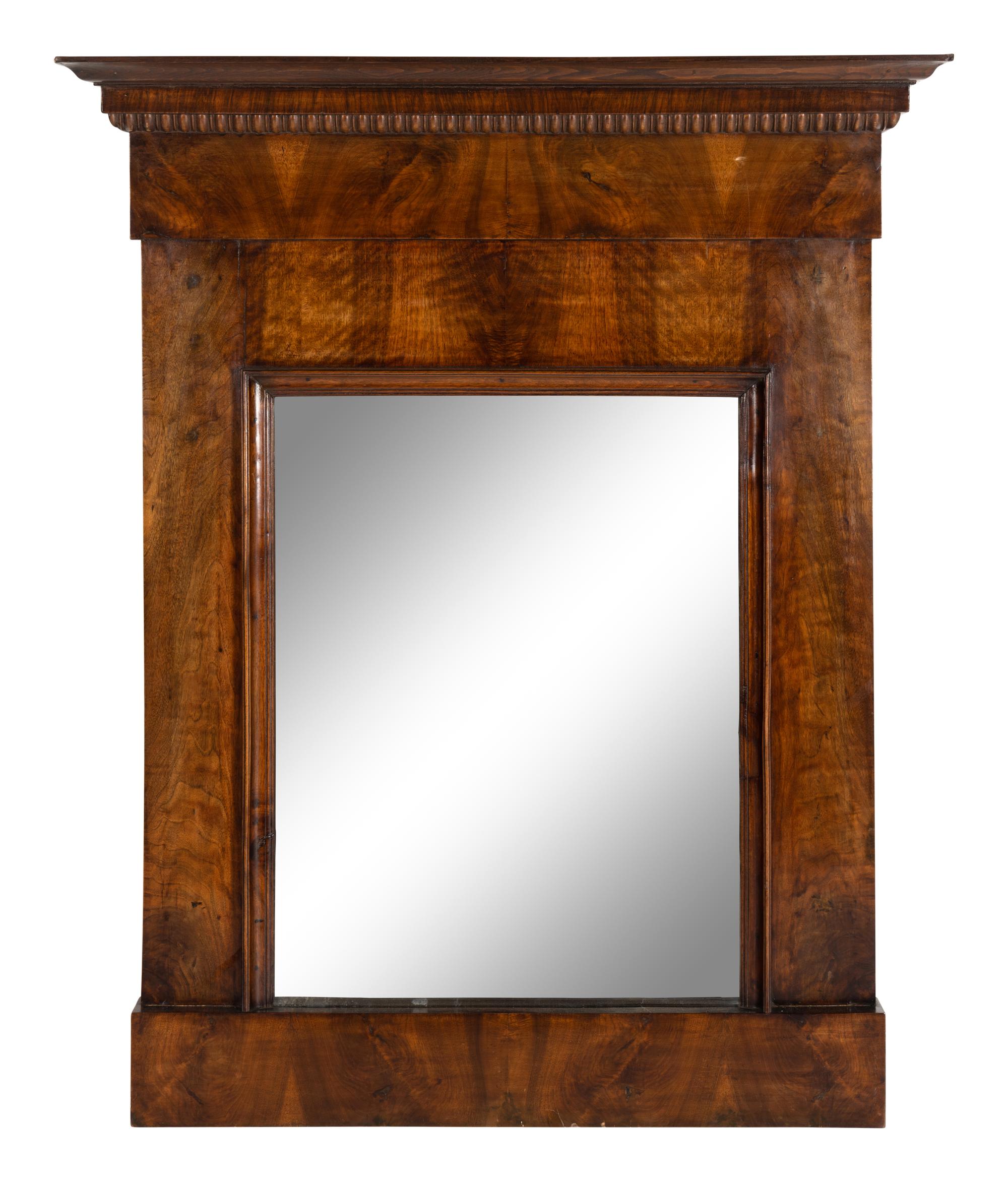 A Continental Walnut Mirror