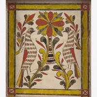 Attributed to George Gerhart (active 1791-1846) Fraktur Bookplate: Flower with Birds, circa 1820-1830