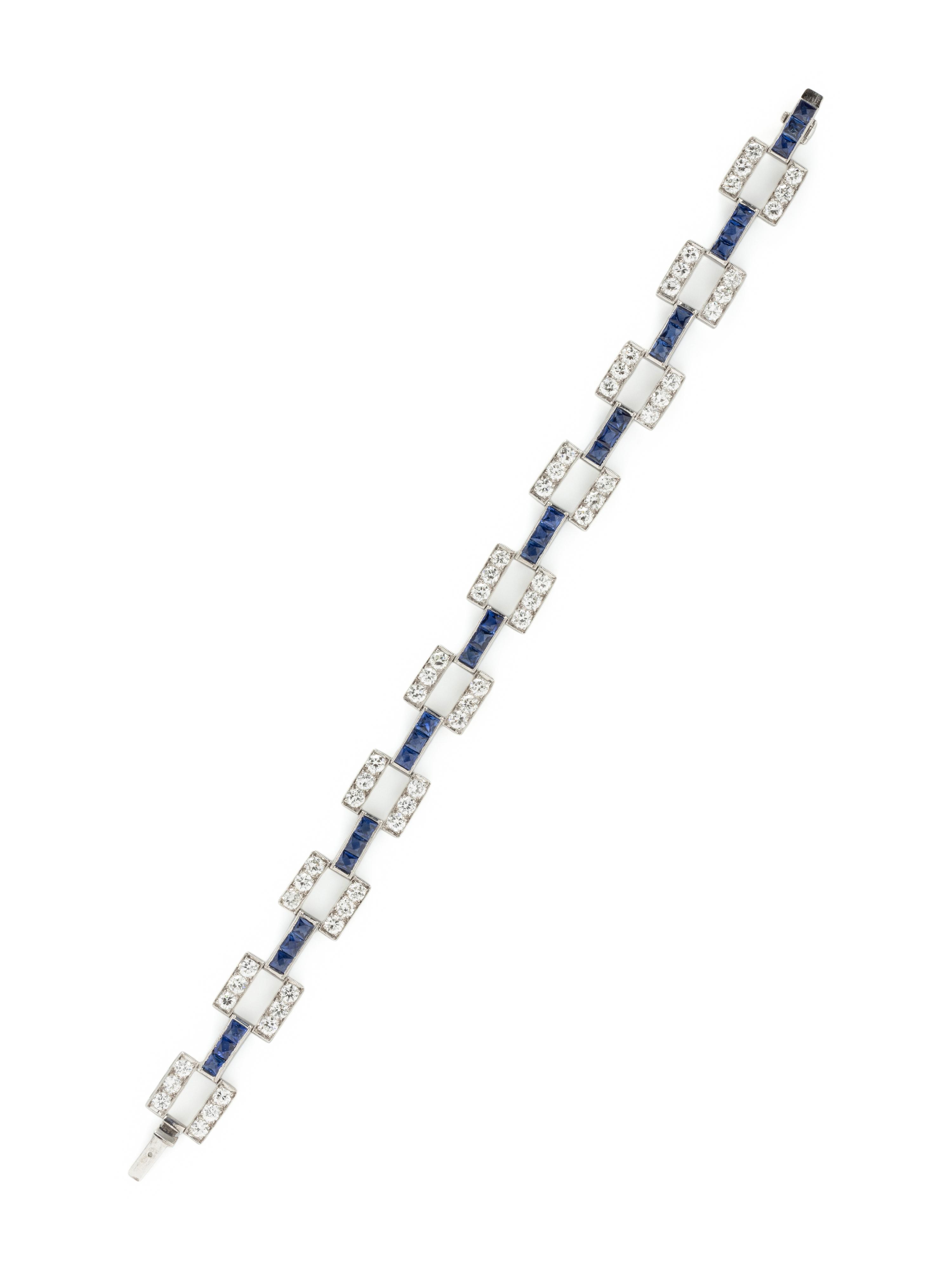 ART DECO, SAPPHIRE AND DIAMOND BRACELET