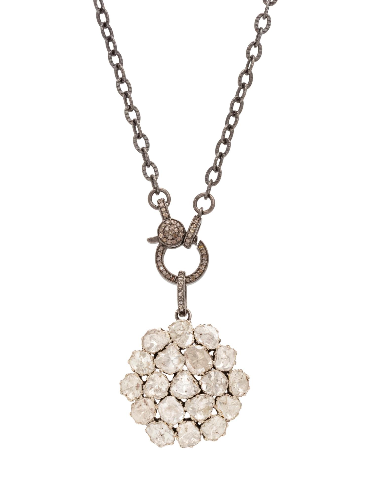 A Silver and Diamond Pendant/Necklace,