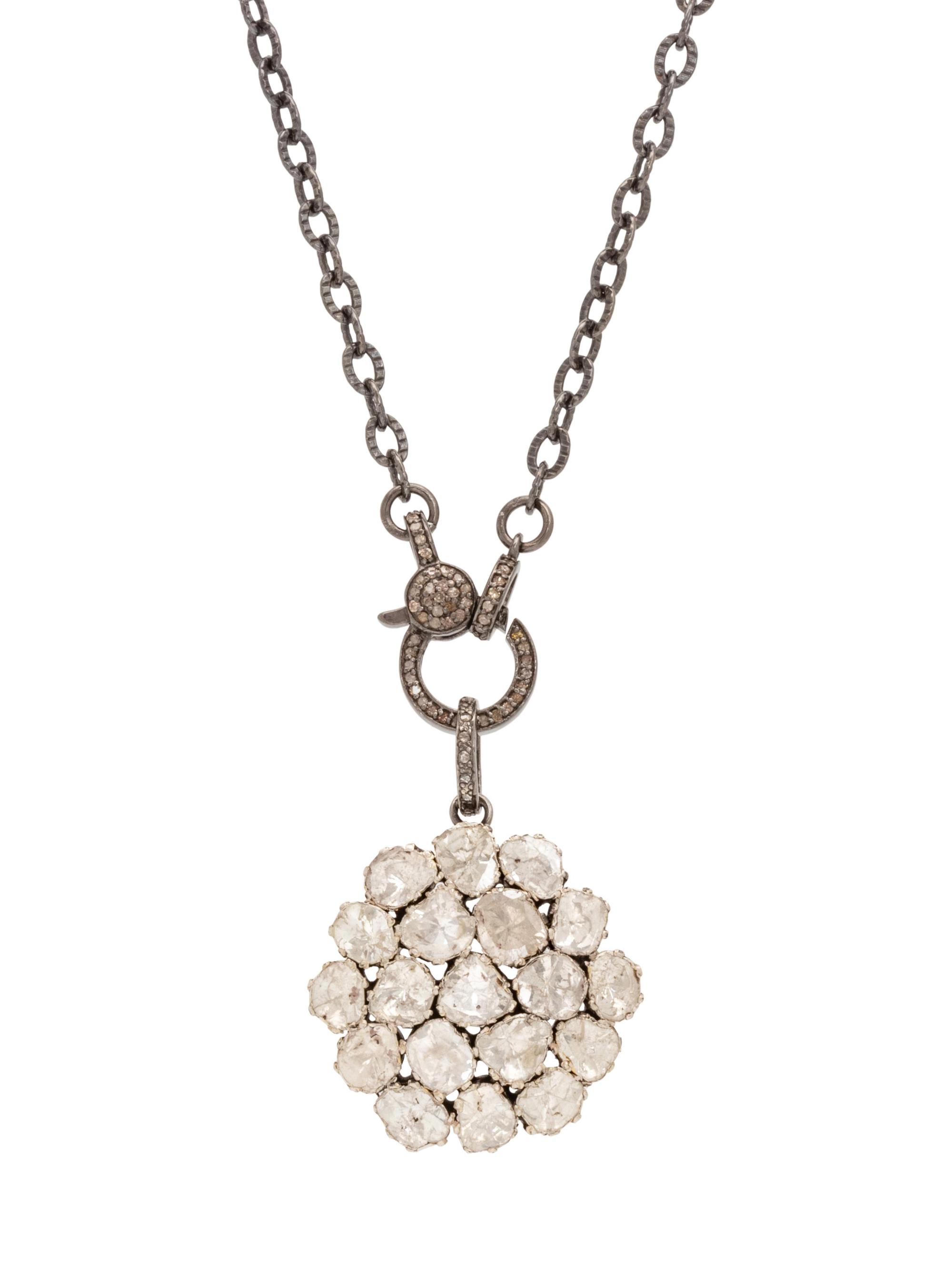 A Silver and Diamond Pendant/Necklace,
